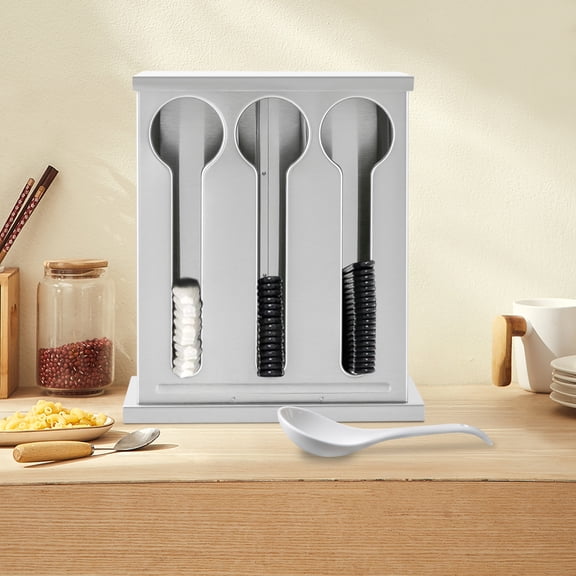 Utensil Dispenser, 3 Compartment Stainless Steel Cutlery Organizer, Forks Spoons Dispenser