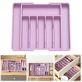 thumbnail image 1 of Utensil Drawer Organizer,Silverware Organizer,Large Silverware Drawer Organizer,Expandable Utensil Tray for Kitchen,BPA Free Flatware and Cutlery Holder,Large(13-22''W,15''D),Purple, 1 of 9