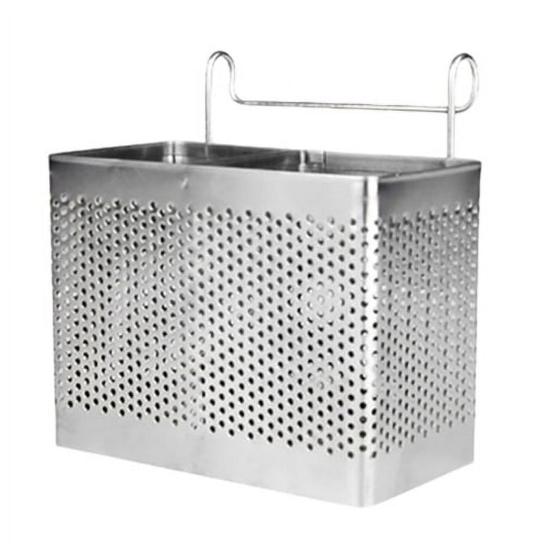 Slideep Stainless Steel Cutlery Utensil Holder Silverware Organizer Rack  with Hooks Removable Drying Rack Silverware Holder Utensil Cutlery Basket