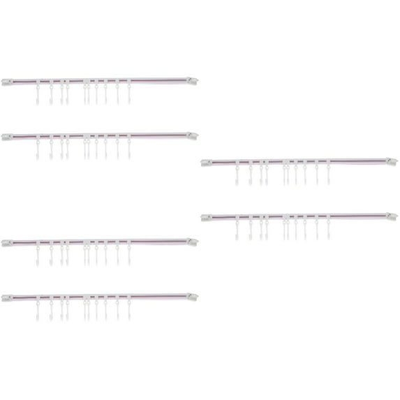 Utensil Hanger Wall Sliding Hook Plastic House Decorations for Home Key Stick Hooks Rack Office Row Pot 6 Sets White