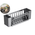 thumbnail image 1 of Utensil Holder, 3 Compartments Utensil Drying Rack, Dish Drainer for Kitchen Counter, Kitchen Utensils Holder with Towel Bar, Self-Draining Tray Design, 1 of 4