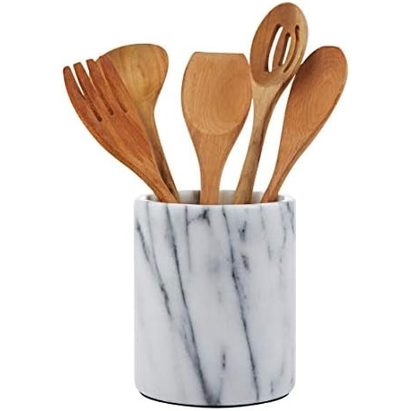 Utensil Holder 5.5x6.5 inch(White) Crock Kitchen tools for Cooking Countertop Non-slip large capacity wine cooler$$Home Decor, Kitchen, & Other