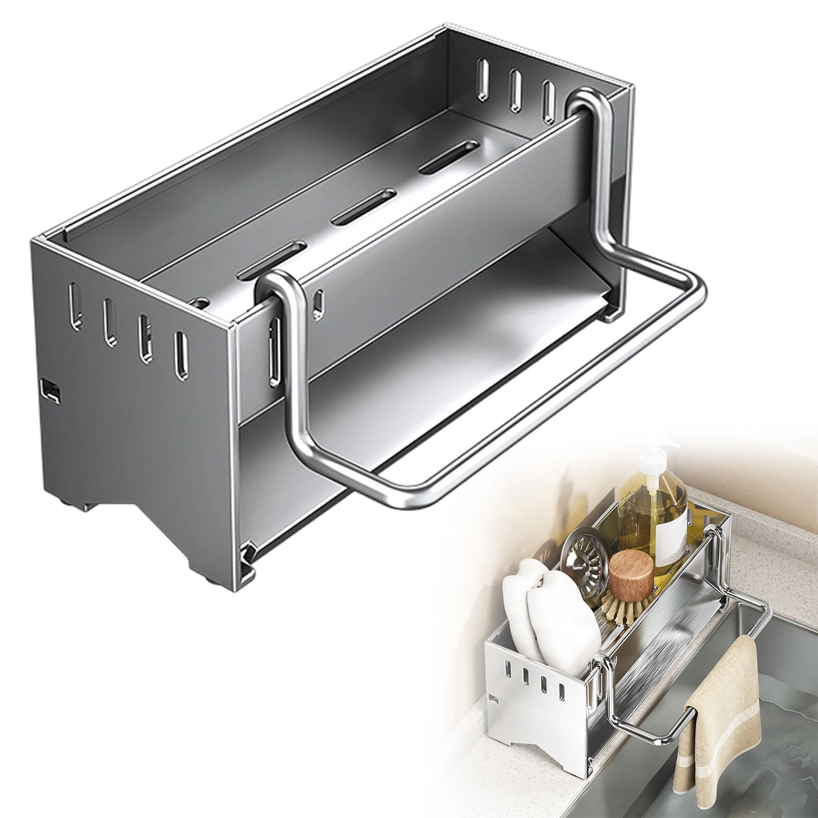 Utensils Rag Utensil Holder,Compact Kitchen Sink Drying Rack - Durable and Stylish ...