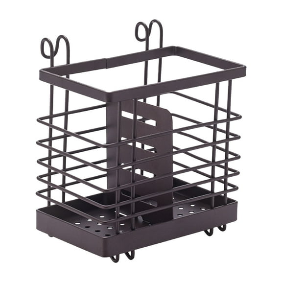 Utensil Holder for Countertop, Stainless Steel Kitchen Holder, 2-In-1 Spoon Spatula Holder for Kitchen Counter, Large Wire Utensils Organizer, Black Cooking Tool Holder Storage Crock 5.1"x3.9"x4.9"