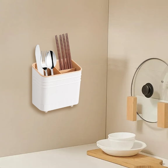 Utensil Holder Cutlery Draining Cage Plastic Chopstick Tube for Kitchen Counter and Commercial Bar Use