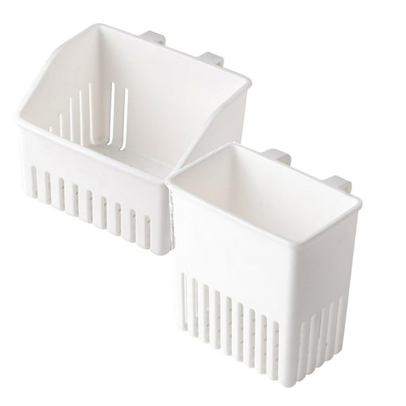 Utensil Holder Drying Rack Kitchen Inside Sink Plastic 2 Pack White