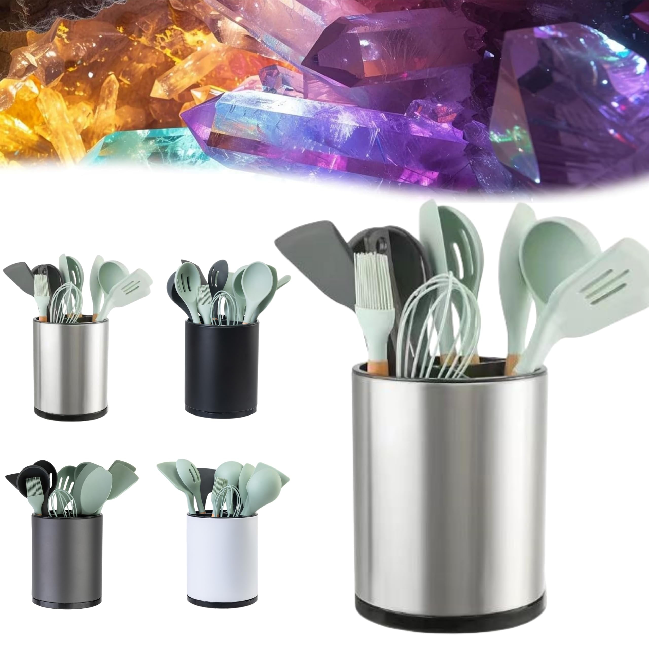 View of Utensil Holder For Kitchen Counter Organizer Extra Large Srware Caddy ...