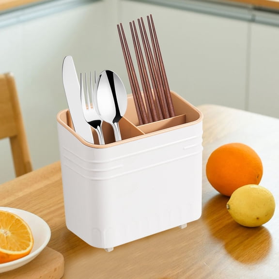 Utensil Holder, Kitchen Countertop Organizer, Plastic Flatware Caddy for Kitchen, Silverware Organizer Cutlery Storage for Home or Outdoor Picnic