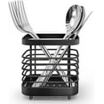 thumbnail image 1 of Utensil Holder, Stainless Steel Cutlery Drainer Sink Caddy, Rust Proof Sink Tidy Kitchen Sink Organiser, Cutlery Organiser for Kitchen Utensil (Black), 1 of 6