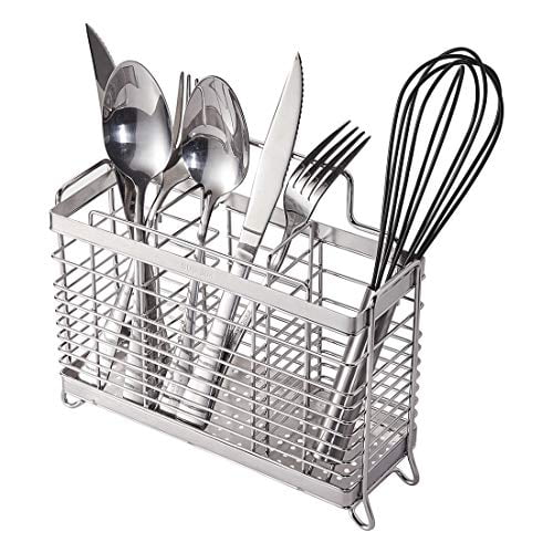 Utensil Holder Utensil Drying Rack Basket Holder with 3 Divided Compartments, Sturdy 304