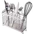 thumbnail image 1 of Utensil Holder Utensil Drying Rack Basket Holder with 3 Divided Compartments, Sturdy 304 Stainless Steel Rust Proof, 1 of 4