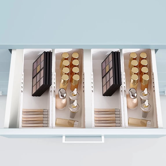 Utensil Organizer for Kitchen Drawers, Expandable Cooking Utensil Tray, Adjustable Cutlery Silverware Flatware Holder, Plastic Kitchen Spatula Tools and Gadgets Storage Divider