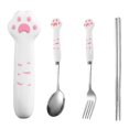 thumbnail image 1 of Utensils Set Stainless Steel Portable Tableware Set Pink For Camping 1Set, 1 of 5