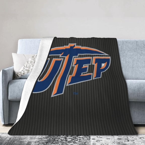 Utep Miners Fleece Blanket, Very Soft Microfiber Flannel Blanket for Couch Warm and Cozy for All Seasons