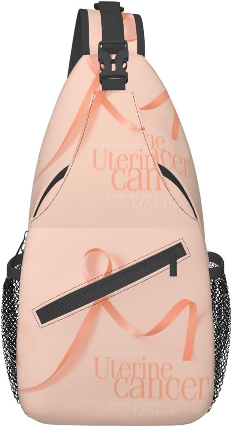 Uterine Cancer Awareness Month Sling Bag Crossbody Hiking Travel Chest Bags Backpack Shoulder Daypack for Women Men