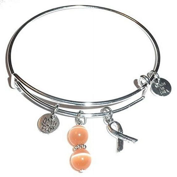 Uterine Cancer Bracelet by Hidden Hollow Beads Expandable Charm Bangle Bracelets – Cancer Awareness Bracelet