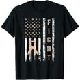 thumbnail image 1 of Uterine Cancer Fight Distressed US Flag Endometrial Warrior T-Shirt, 1 of 4