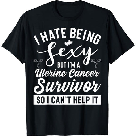 Uterine Cancer Survivor Apparel - Top Survivors Design T-Shirt