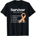 thumbnail image 1 of Uterine Cancer Survivor Gift Definition Peach Ribbon Novelty T-Shirt, 1 of 4