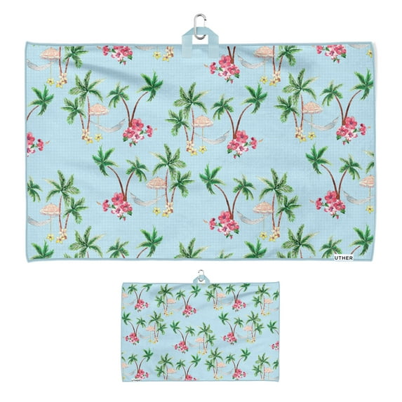 Uther Cart Golf Towel in Multi Fashion Prints, Golf Towels for Golf Bags for Men and Women Golf Accessories, Microfiber Sports Towel with Carabiner Clip (15 Inch x 24 Inch)