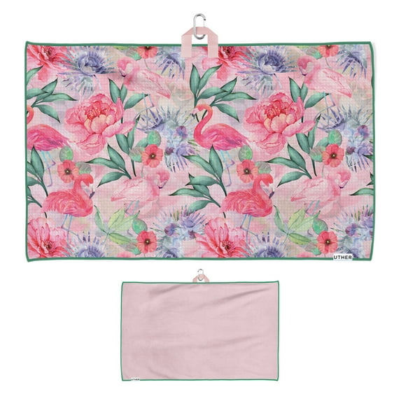 Uther Cart Golf Towel in Multi Fashion Prints, Golf Towels for Golf Bags for Men and Women Golf Accessories, Microfiber Sports Towel with Carabiner Clip (15 Inch x 24 Inch)