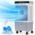 thumbnail image 1 of Uthfy Evaporative Air Cooler, Swamp Cooler with 5.3 Gallon Water Tank, 4 Ice Box, Remote, 12H Timer, 110°Oscillation, Portable Air Cooler Cooling Fan with 3 Speeds for Bedroom Home Office, 1 of 7