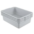 thumbnail image 1 of Utiao 22 Liter Large Commercial Bus Tub, 4-Pack Plastic Bus Tray, Grey, 1 of 7