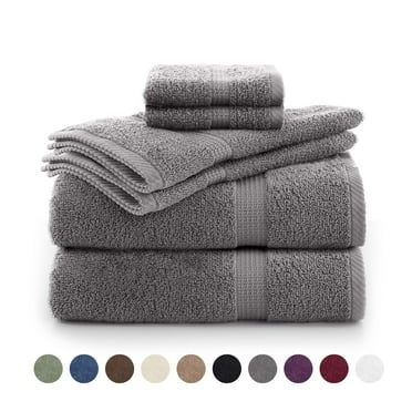 Utica 6-Piece Towel Set - 600 GSM 100% Cotton - Highly Absorbent - Soft - Ideal For Everyday Use (Grey)