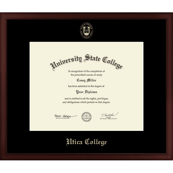 Utica College Diploma Frame, Document Size 14" x 11"
