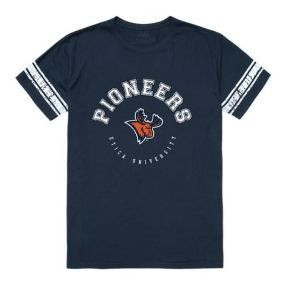 Utica College Pioneers Men Football T-Shirt, Navy - Extra Large