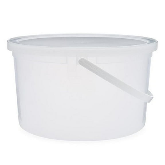 Utica-Dunkirk 29388 Pail 128 oz (1Gal) Round Poly Natural with Handle Snap-Lock