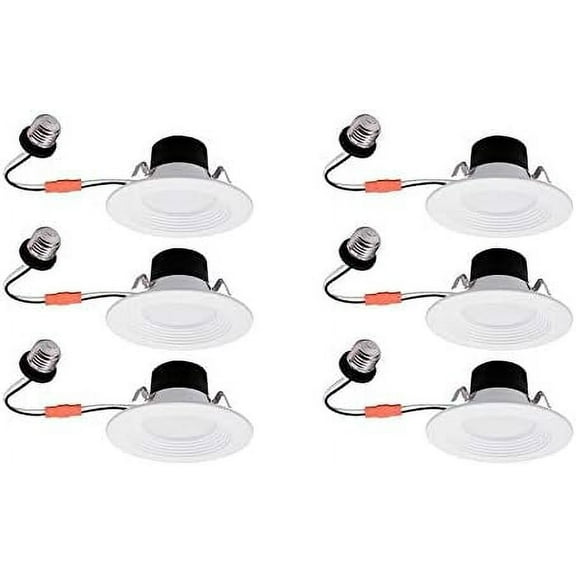 Utilitech 6-Pack 60-Watt Equivalent White Dimmable Recessed Downlight (4-in)
