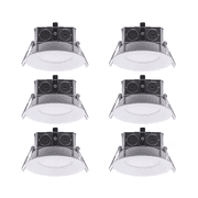 Utilitech Color Changing White 4-in 580 -Lumens Switchable Round Dimmable LED Canless Wet rated Recessed Downlight 6 -Pack