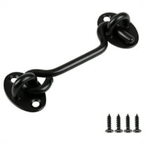 Utilities, Furenl Locking Cabin Hook Heavy Duty Screen Door and Black 4 Inch Sliding Door Lock with Screws for Window Cabin Hook, 1 Set of Wind Hook