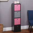 Utility Bookcase with 4 Fabric Bins