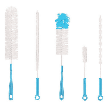 Utility Bottle Cleaning Brush Set Long Handle Thin Small Big Wire Cleaner Bendable Flexible for Narrow Neck Skinny Spaces of Water Baby Bottles Pipe Tube Flask Decanter Straw