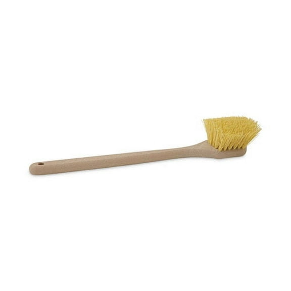 Utility Brush, Cream Polypropylene Bristles, 5.5 Brush, 14.5" Tan Plastic Handle | Bundle of 2 Each