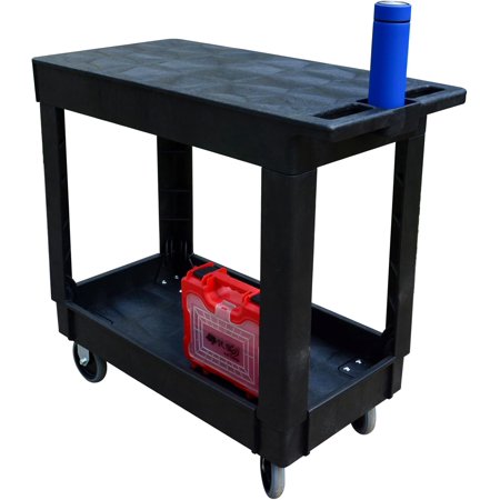 Utility Cart, Service Cart, 500 lb. Load Cap. (Black, Flat top)