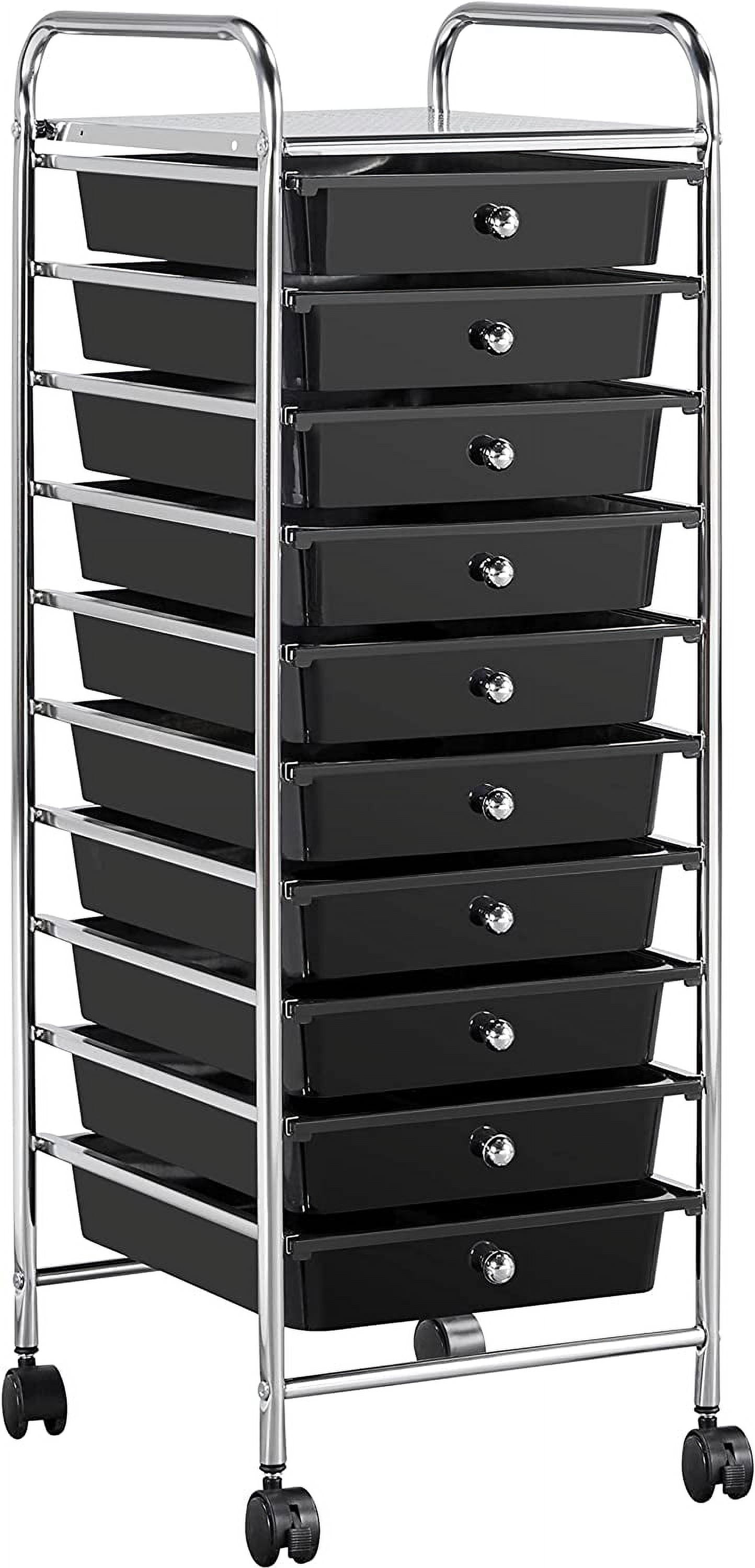 Utility Cart with 20 Drawers Rolling Cart Organizer Plastic Storage ...