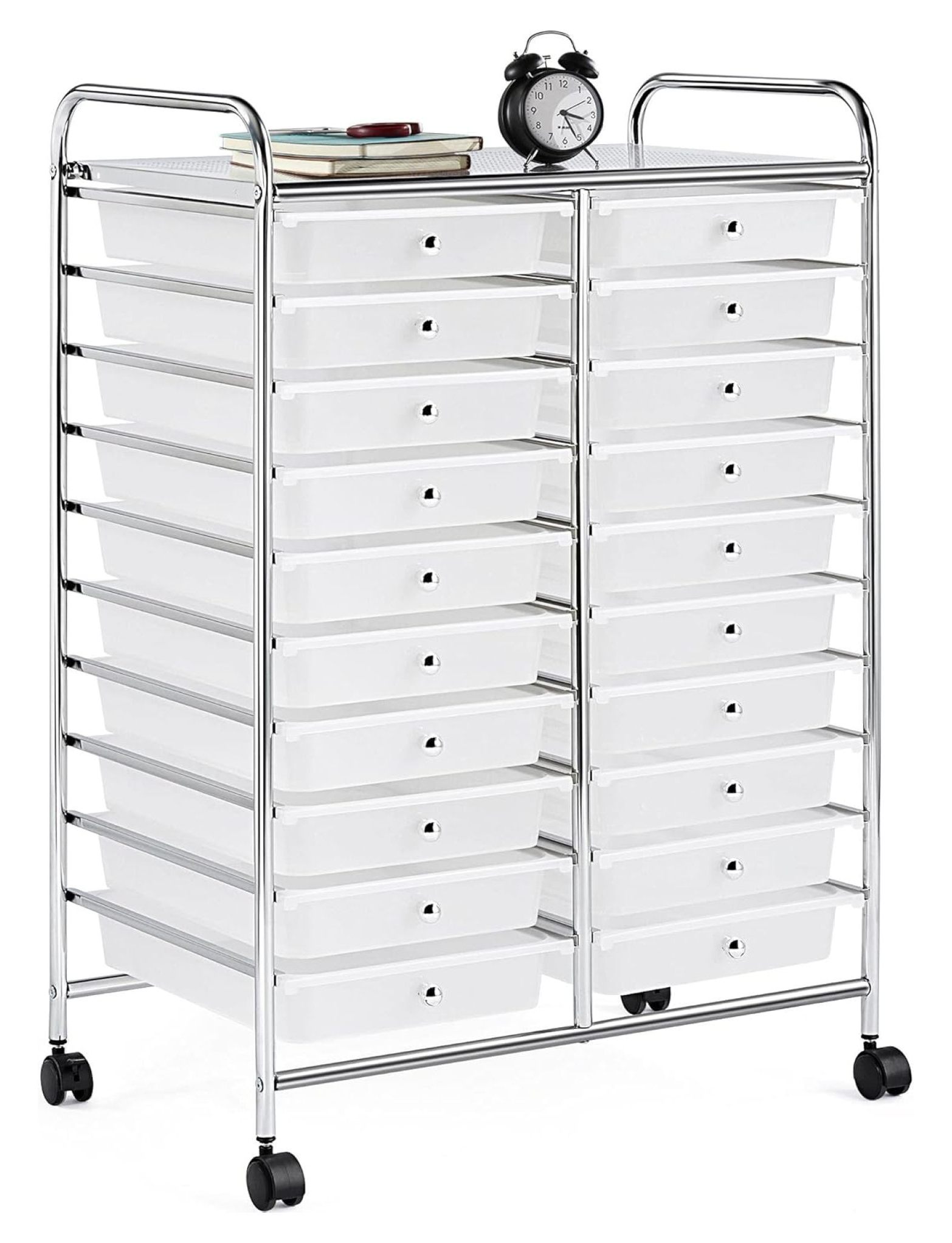 Utility Cart with 20 Drawers Rolling Cart Organizer Plastic Storage