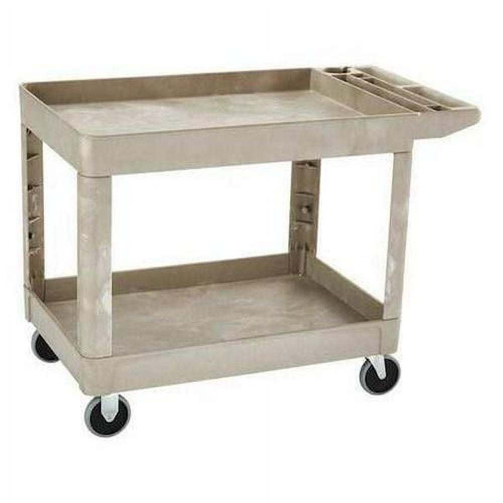 Utility Cart with Deep Lipped Plastic Shelves, Structural Foam, Flat, 2 ...