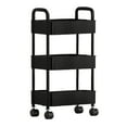 thumbnail image 1 of Utility Cart with Rolling & Handle, Movable Storage Organizer, Multi-Functional Storage Trolley for Office, Living Room, Kitchen, Black, 3-Tier, 1 of 6