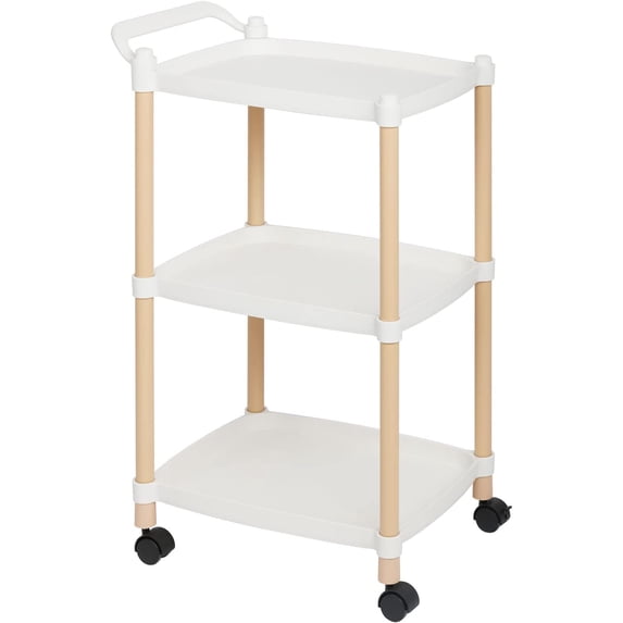 Utility Cart with Wheels 3-Tier Kitchen Rolling Cart Organizer Rolling Storage Organizer with Handle