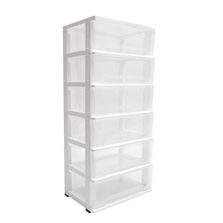 Utility Cart with Wheels 6-Tier Storage Rolling Cart with Top Platform for Kitchen,Offices, Bedrooms, Studies, Tea Tables