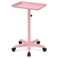 thumbnail image 1 of Utility Cart with Wheels Storage Cart with Tray Height Adjustable Salon Tray Cart Pink, 1 of 11