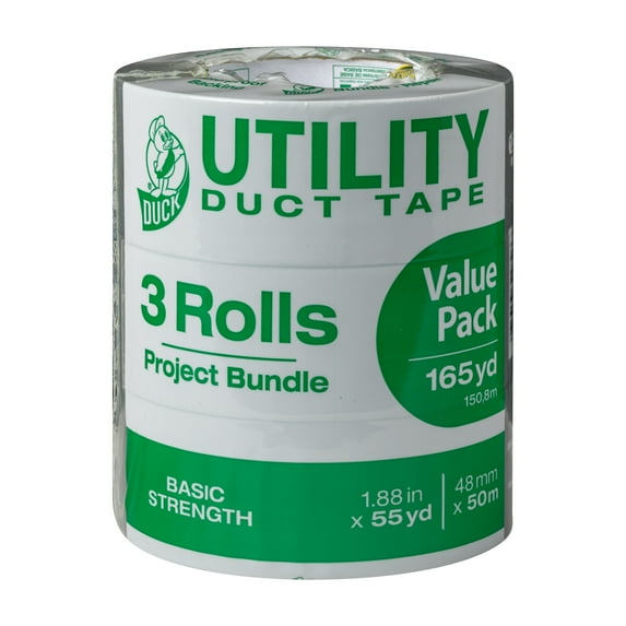 Utility Duck Tape Brand 1.88 in. x 55 yd. Duct Tape - Silver, 3 Pack