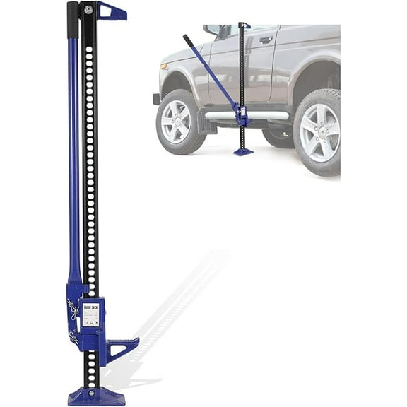 Utility High Lift Farm Jack, 60 Inch Ratcheting Off Road Utility Farm Jacks, 3.18 Ton (7000 Lb) Capacity, for Tractor, Truck, SUV, Jeep, Blue