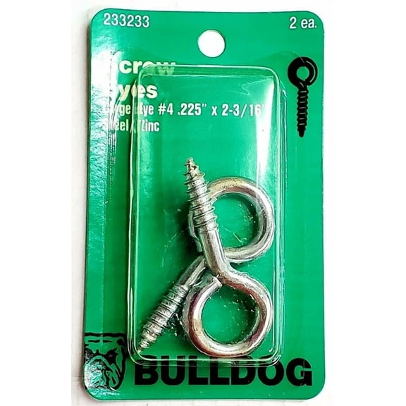 Utility Hooks #4 .225" X 2-3/16" Large Screw Eyes Steel Ceiling Hang Frames Gate