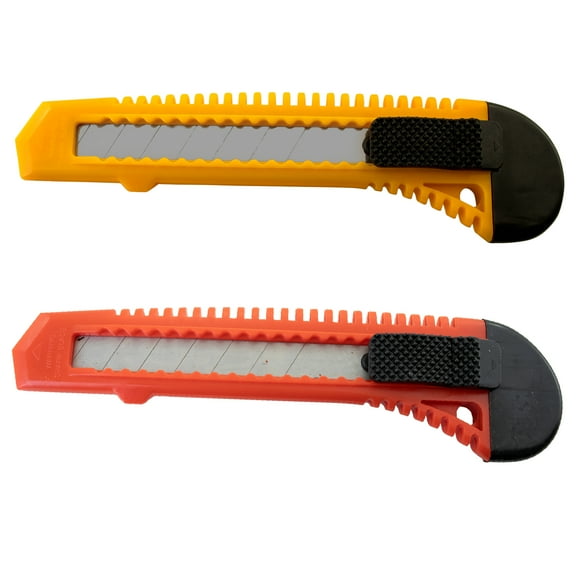 Utility Knife Box Cutter Retractable Blade Snap Off Razor Knife with Safety Lock 5" Wholesale lot - 48 Red, 48 Yellow