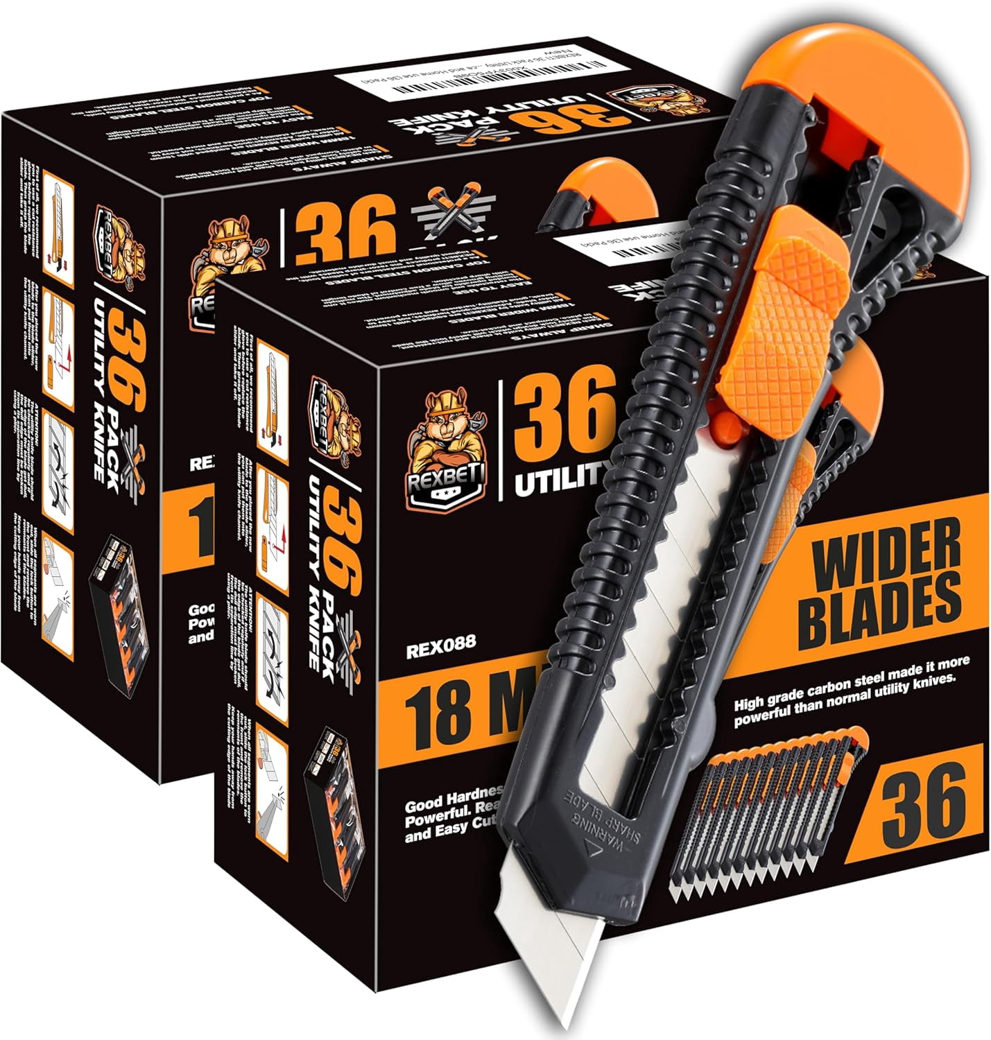 Utility Knife, Retractable Box Cutter for Cartons, Cardboard and Boxes ...